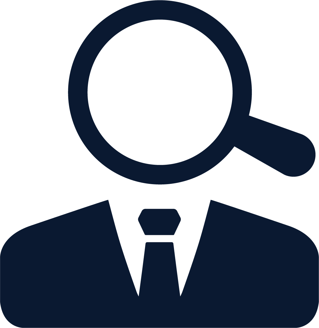 job search icon dark blue